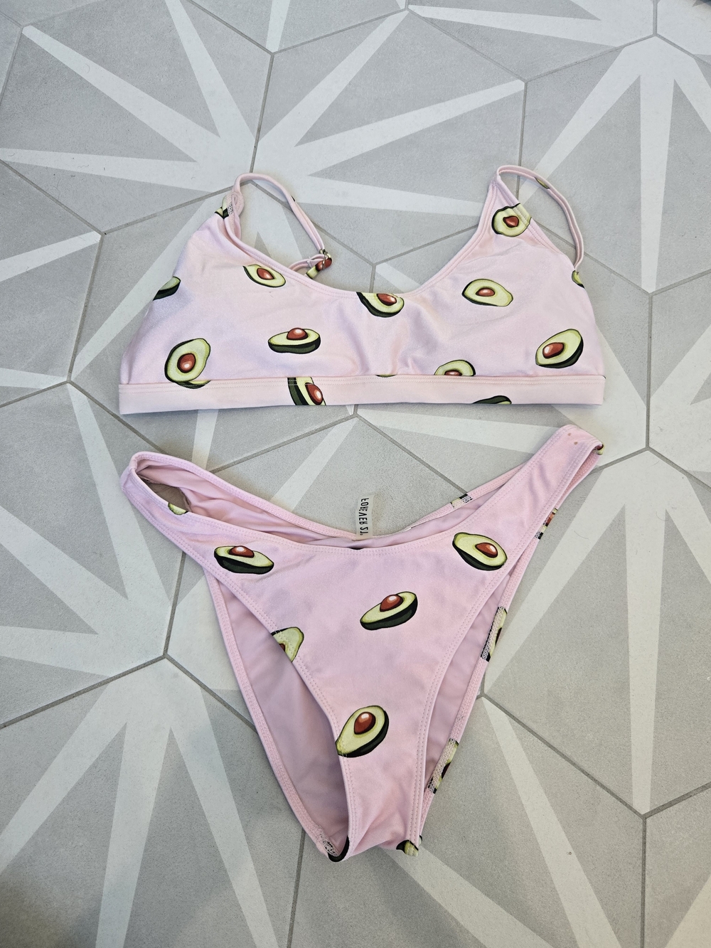 Forever 21 Pink Avocado Print Bikini